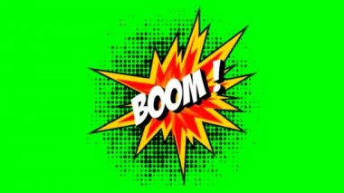 Word Boom çizgi roman tarzı yeşil arka plana sahip. MOV