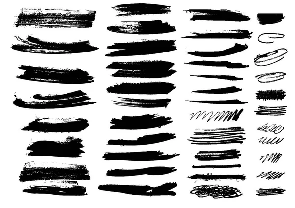 Detail brush paint stroke collection. vector — Stock Vector