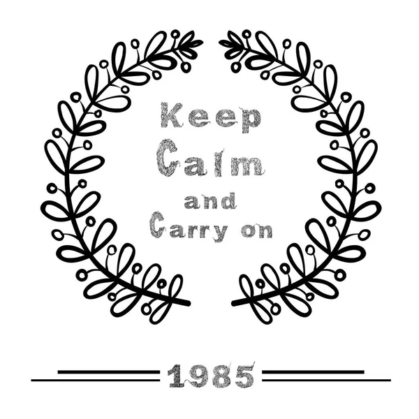 KEEP CALM and CARRY ON Illustration — Stock Vector