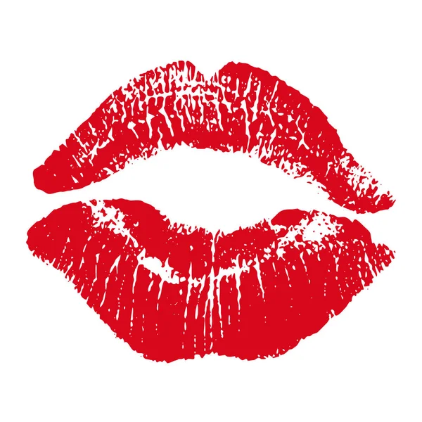 Afdrukken van rode lippen. Vectorillustratie op een witte achtergrond. EPS — Stockvector