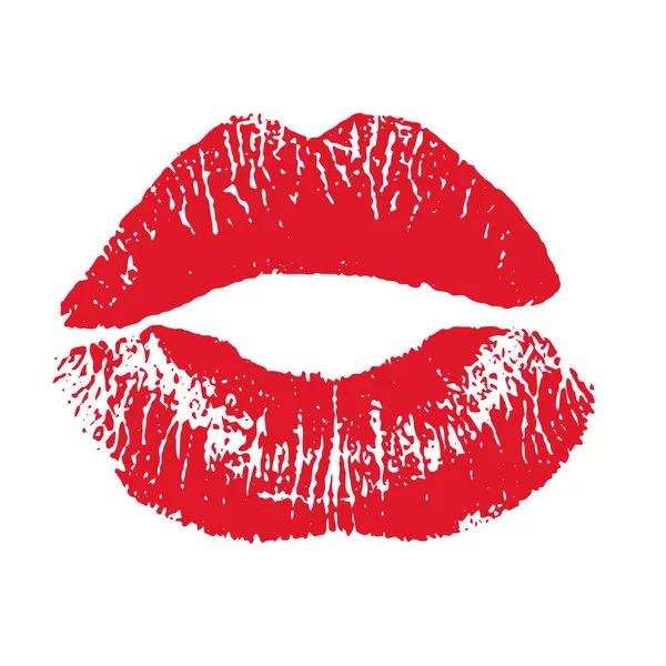 Impression de lèvres rouges. Illustration vectorielle sur fond blanc. SPE — Image vectorielle