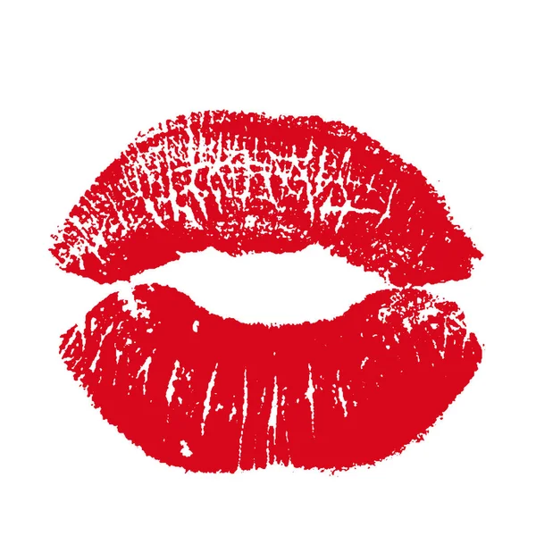 Abdruck roter Lippen. Vektorillustration auf weißem Hintergrund. eps — Stockvektor