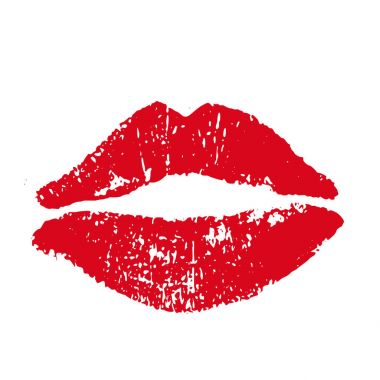 Kırmızı dudaklar Yazdır. Beyaz bir arka plan üzerinde vektör çizim. EPS
