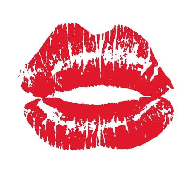 Εκτύπωση της κόκκινα χείλη. Εικονογράφηση φορέας σε λευκό φόντο. EPS — Διανυσματικό Αρχείο