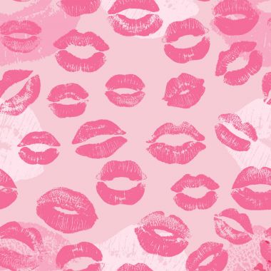 Seamless modeli ile güzel mor ve pembe dudaklar parmak izi açık renkli renkler.