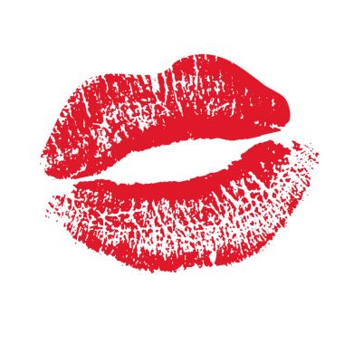 Kırmızı dudaklar Yazdır. Beyaz bir arka plan üzerinde vektör çizim. EPS