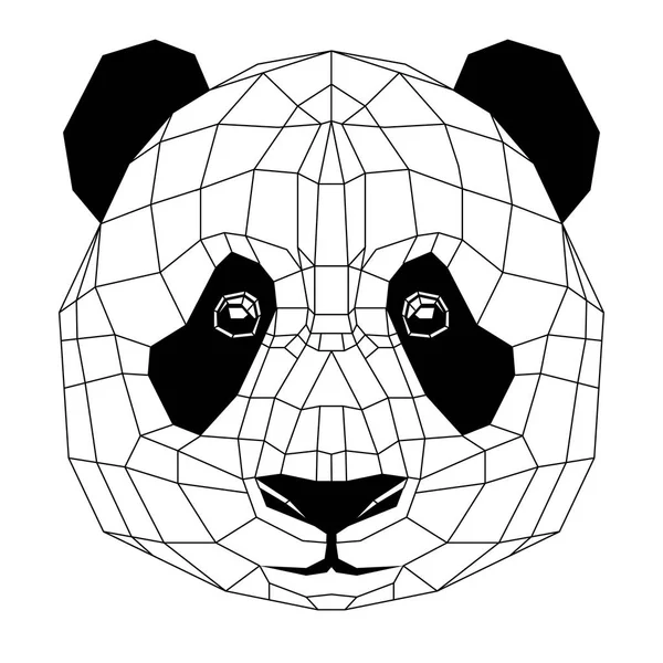 Cabeza lineal poligonal de oso aislado en blanco. Vector . — Archivo Imágenes Vectoriales