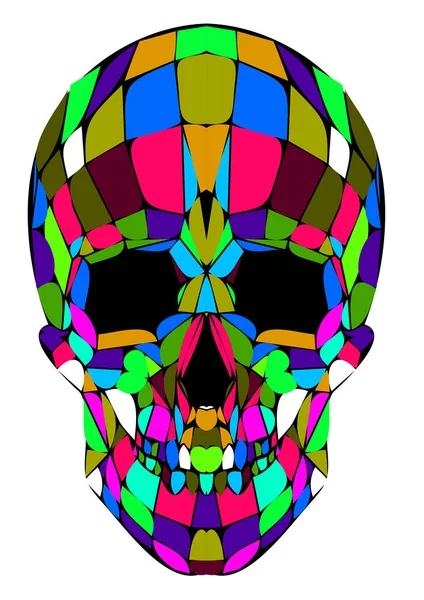 Abstract polygonal multicolor skull on a background. — Stock Vector