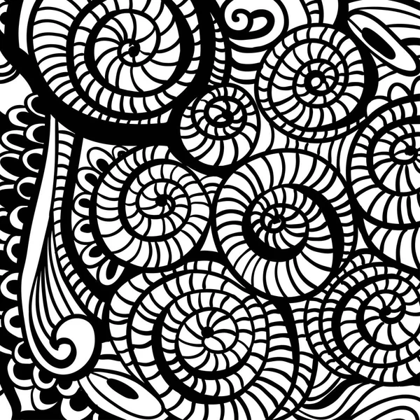 Asiático padrão de fundo retrô floral étnico doodle em vetor. Zentangles inspirado — Vetor de Stock