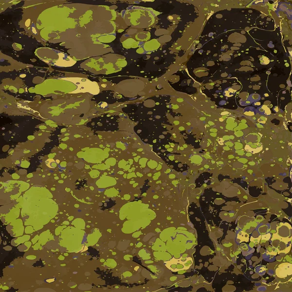 Military camouflage liquid ebru background. — Stock Vector