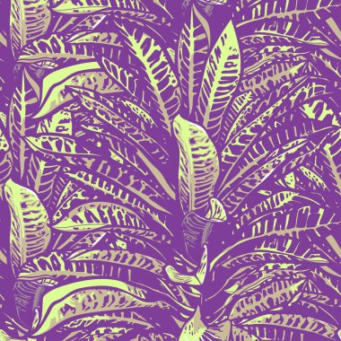 Egzotik tropik çiçekler ve yapraklar ile Dikişsiz desen tasarım düğün. vektör