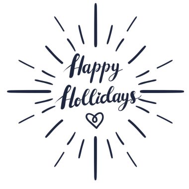 Mutlu tatil metin ve yazı güneş ışınları ile