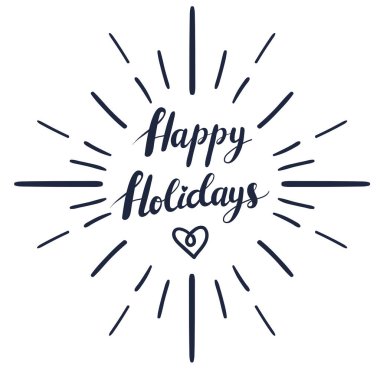 Mutlu tatil metin ve yazı güneş ışınları ile