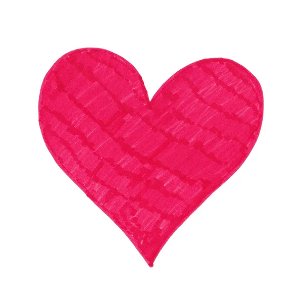 Hand drawn big pink heart on a background. — Stock Photo, Image