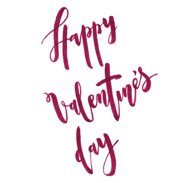 Feliz cartão de Dia dos Namorados com letras manuscritas . — Fotografia de Stock