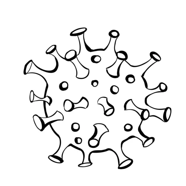 Corona Virus cel op witte achtergrond. 2019-nCoV. Vector illustratie voor wetenschap en medisch gebruik — Stockvector