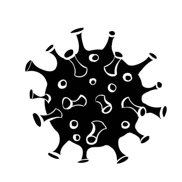 Corona Virus cel op witte achtergrond. 2019-nCoV. Vector illustratie voor wetenschap en medisch gebruik — Stockvector