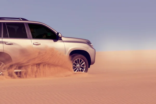 Gros Plan Une Voiture Dorée Coincée Dans Sable Désert Namibien — Photo