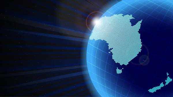 Abstract globe focusing on Australia & New Zealand