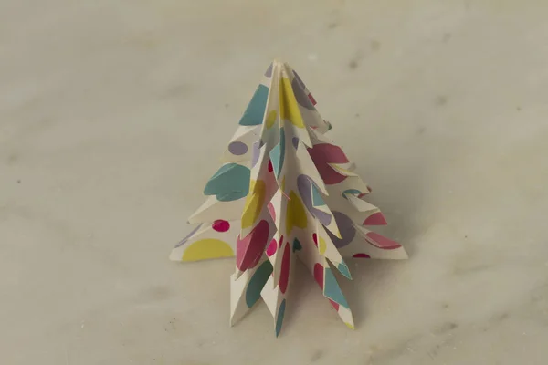 Handgjorda jul papper fir — Stockfoto