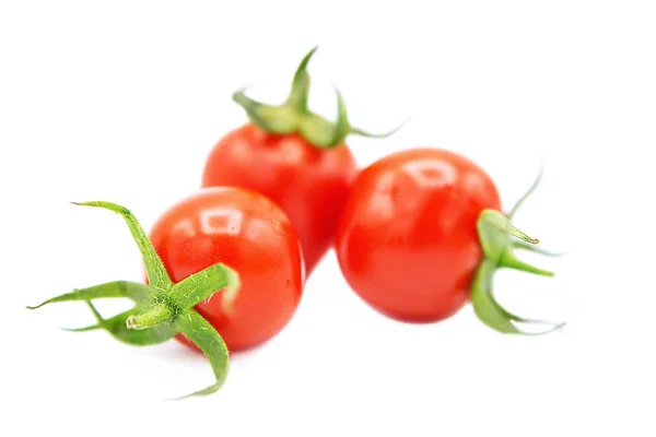 Verse Organische Cherry Tomaten Geïsoleerd Witte Achtergrond — Stockfoto