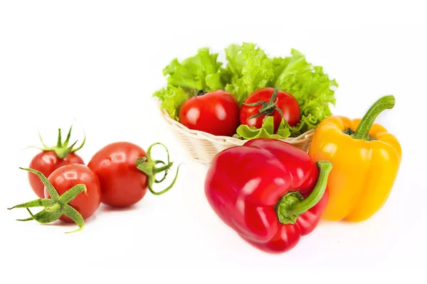 Reifes Frisches Bio Gemüse Isoliert Auf Weißem Hintergrund — Stockfoto