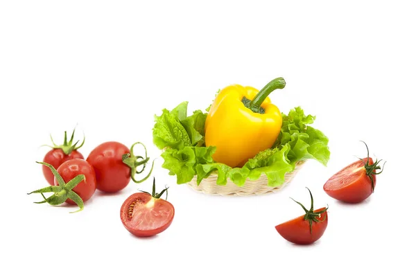 Reifes Frisches Bio Gemüse Isoliert Auf Weißem Hintergrund — Stockfoto