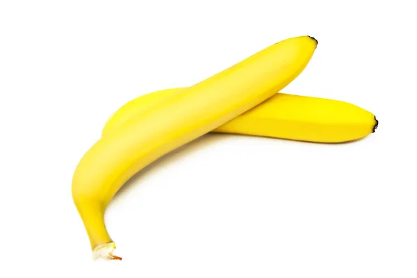 Frische Reife Bio Bananen Auf Weißem Hintergrund — Stockfoto