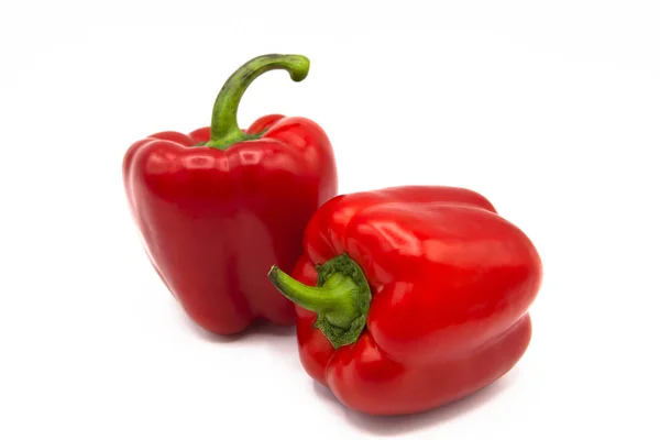 Ripe Fresh Organic Peppers Isolated White Background — Stock Photo, Image