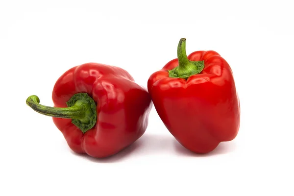 Ripe Fresh Organic Peppers Isolated White Background — Stock Photo, Image