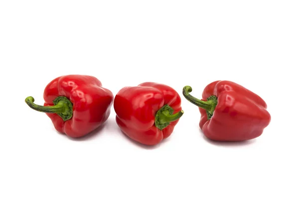 Ripe Fresh Organic Peppers Isolated White Background — Stock Photo, Image