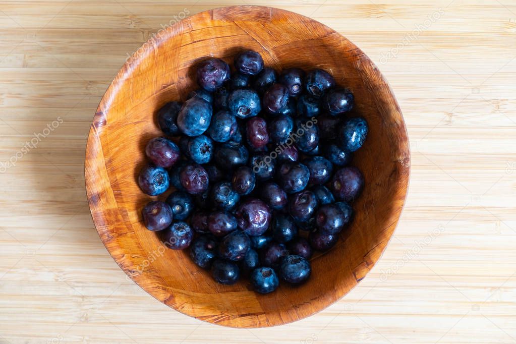 Blueberries in the bowl