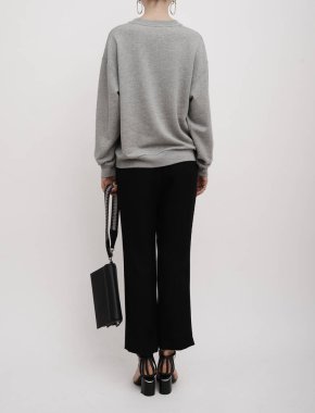 Kadın İnce Beden Eğitimi ve Pilates Bacakları - Siyah, Siyah, Siyah Boynlu, Yarım Kollu Tişört