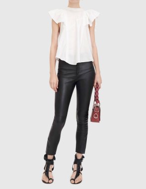 Flats Shoes Jimmy Women, White Solid Bluz, The Row Double-Knot Suet Shoulder Bag Zip, Bluzlar