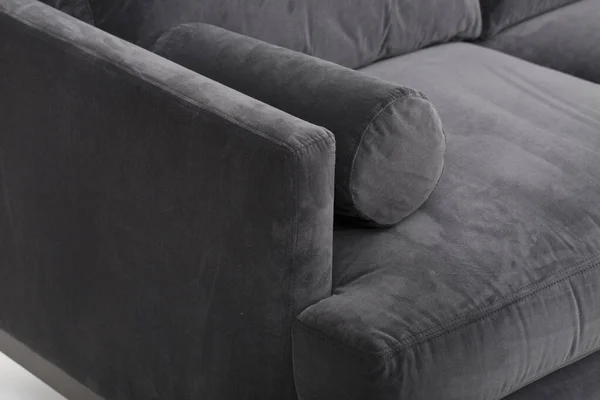 seats cozy leather sofa, 2 seater modern sofa in light grey fabric, 2-Seat Sofa, Feather Cushion Sofa,