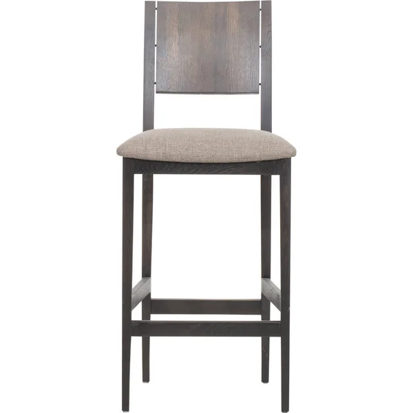 Woodlands Bar Stool com fundo branco, HENRIKSDAL Bar stool com encosto, Bar stool com quadro de encosto, Stag Bar Stool Mocca com fundo branco — Fotografia de Stock