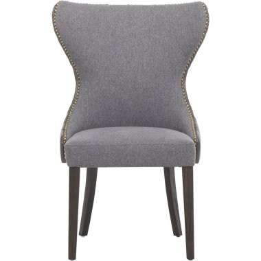 Sommerford Yemek Odası Sandalyesi, Perçin Whidbey Orta-Yüzyıl Açık Sırt Aksanı Aksanlı Yemek Koltuğu, Bushey Yuvarlak Yuvarlak Modern Döşemeli Yemek Sandalyesi Beyaz arka planlı