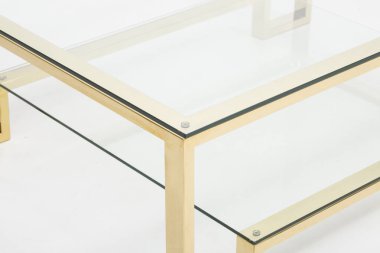 Square Clear Modern Kahve Masası, şelale cam sehpası, klasik şelale sehpası, elle boyanmış kahve masası.