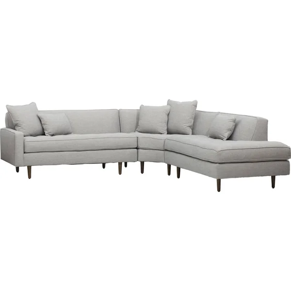 John Lewis & Partners Bailey Rhf Chaise End Sofa Bed, En lyxig soffa inspirerad av italiensk design, Amalfi har läderklädsel med vit bakgrund — Stockfoto