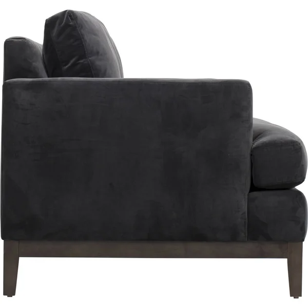 Asientos sofá de cuero acogedor, sofá moderno de 2 plazas en tela gris claro, sofá de 2 asientos, sofá de cojín de plumas , — Foto de Stock