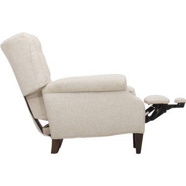 Pro Lounger Tan Herringbone Beyaz arka planlı, geriye itilmiş koltuklar