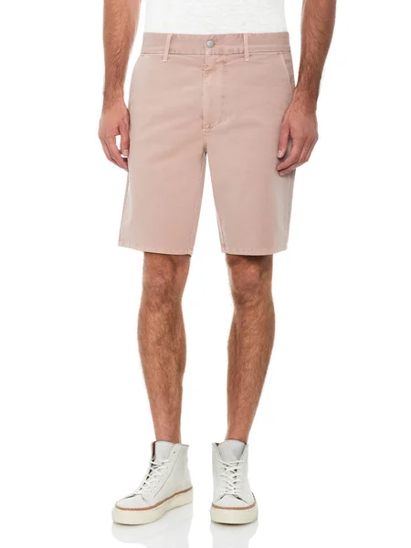 Podstawy Comfort Fit Lark Khaki Over Dyed Cotton Shorts, męskie spodnie kieszonkowe wielokrotnego użytku — Zdjęcie stockowe
