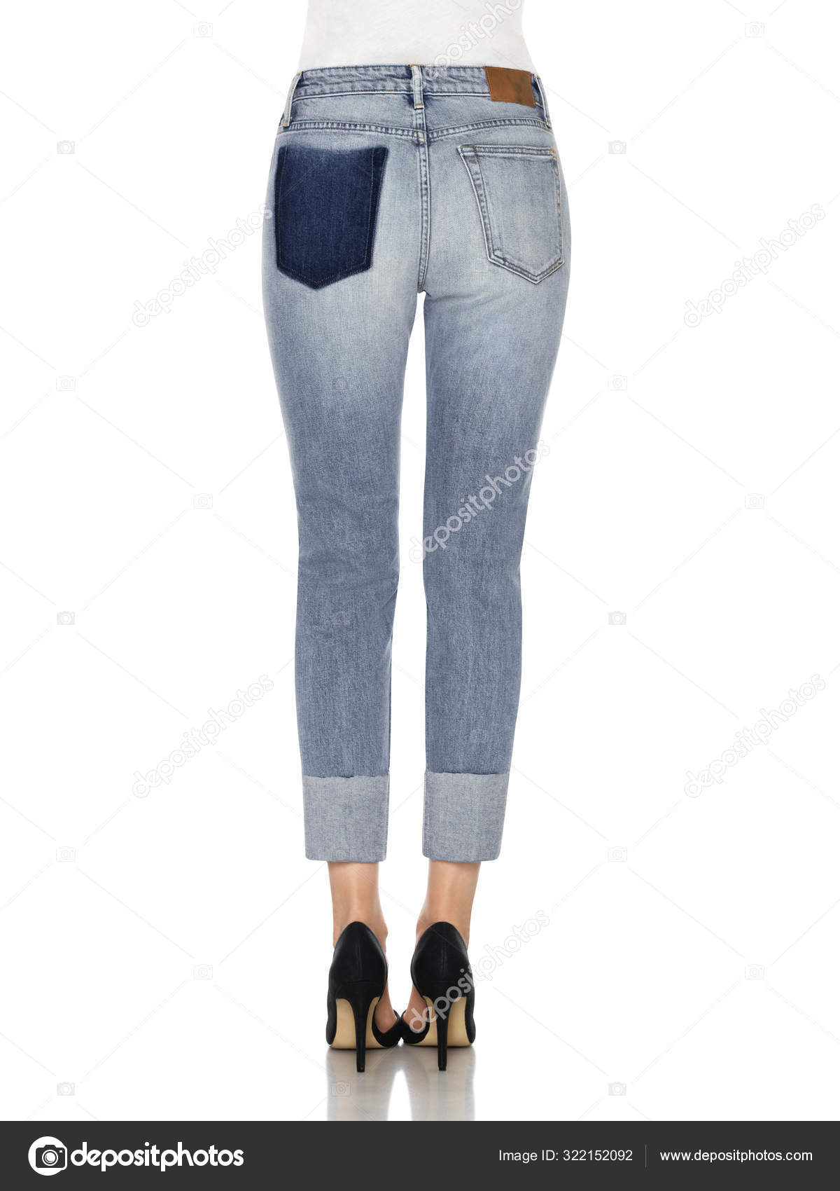 tight light blue jeans
