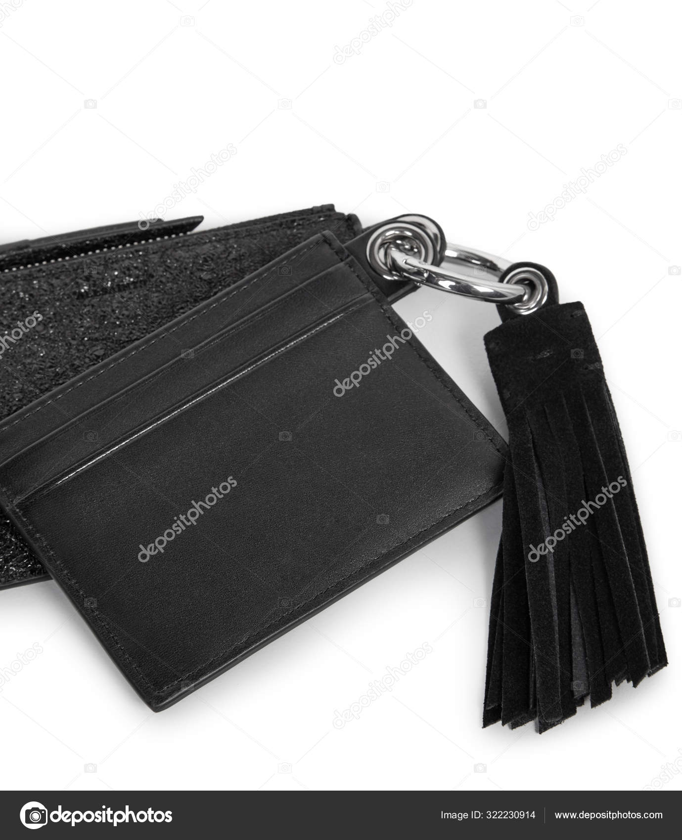 black sling bag with silver chain
