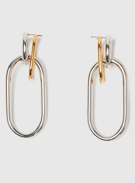 Golden loop earrings for women’s with white background