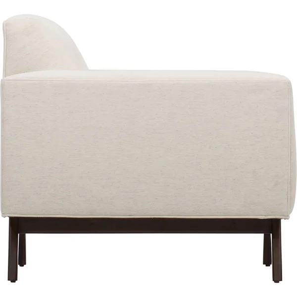 Sofa club klub sofa, Light Beige Fabric Tufted Club Chair, Style Living Room Arm Chair, Size Sleeper sofas that are Perfect for Relaxing with white background — Stok Foto