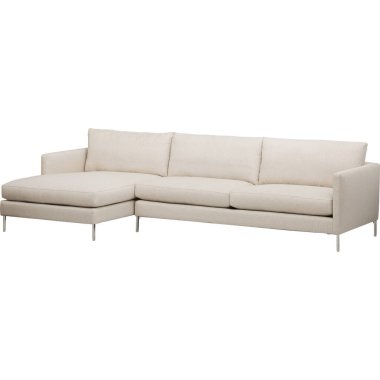 John Lewis & Partners Bailey Rhf Chaise End Sofa Yatağı, İtalyan tasarımından esinlenilmiş lüks bir kanepe, Amalfi 'nin beyaz arka planlı deri döşemeleri vardır.
