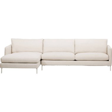 John Lewis & Partners Bailey Rhf Chaise End Sofa Yatağı, İtalyan tasarımından esinlenilmiş lüks bir kanepe, Amalfi 'nin beyaz arka planlı deri döşemeleri vardır.
