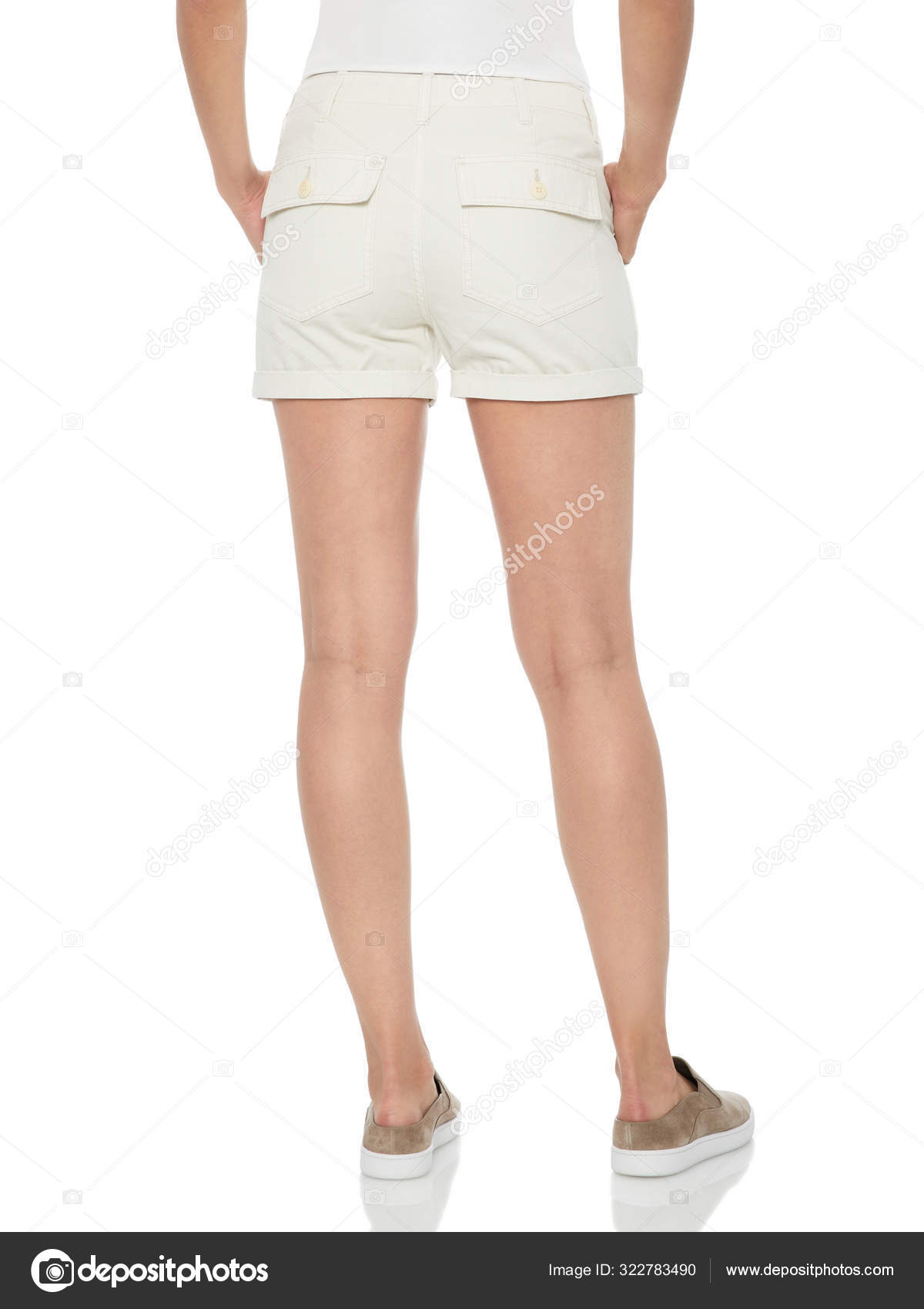 womens white ripped shorts