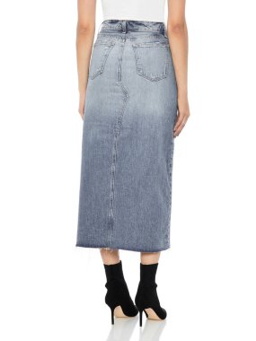 Uzun Denim Etek, Kadın Vücut Con Diz Uzun Etek